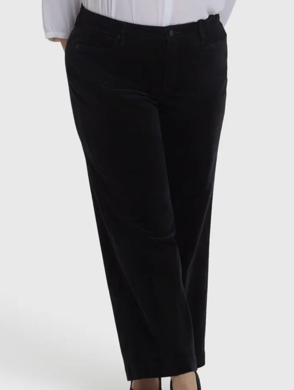 NYDJ Marilyn Straight Women's Black Cordoroy Pants Dark Academia Fall Capsule